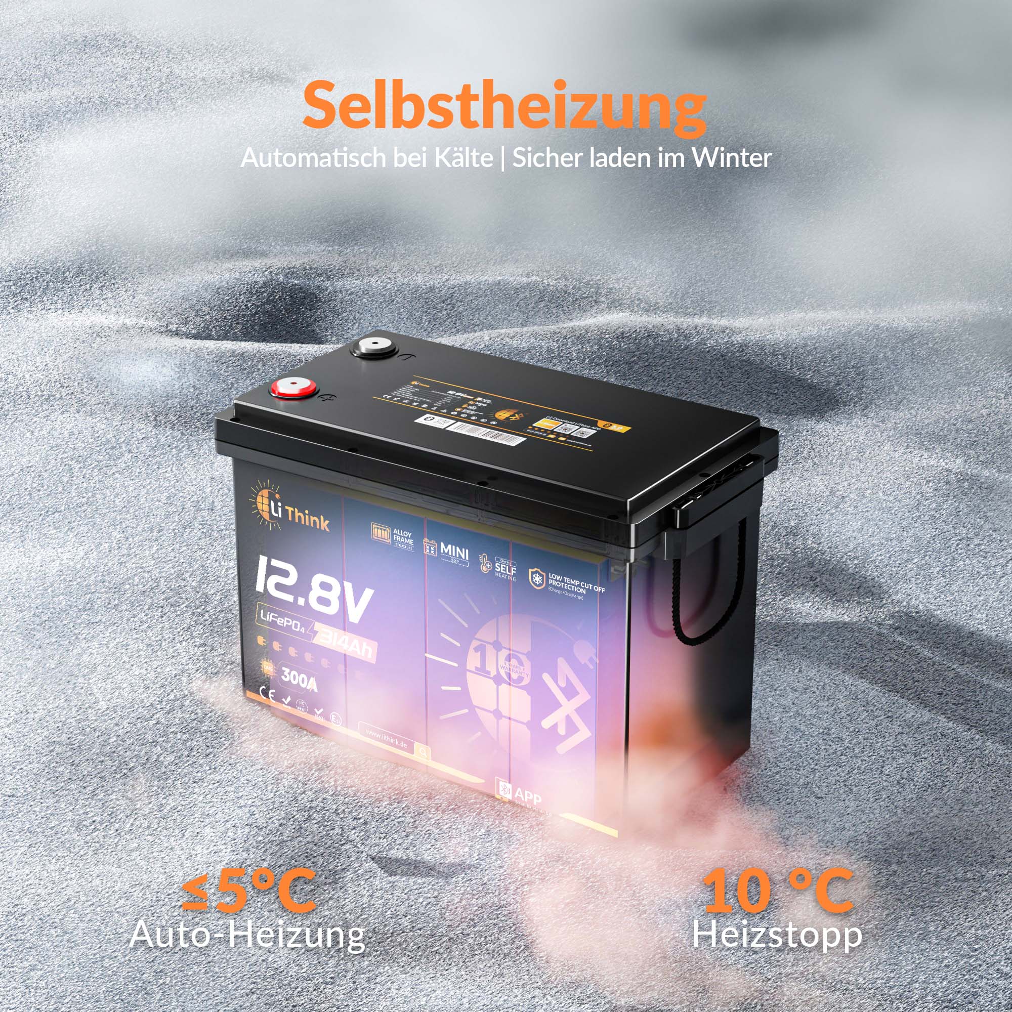 LiThink 12V 334Ah Mini Pro LiFePO4 Battery with EVE LF334 Cells, 300A BMS, Bluetooth & Self-Heating — for RVs, Trolling Motors & Solar