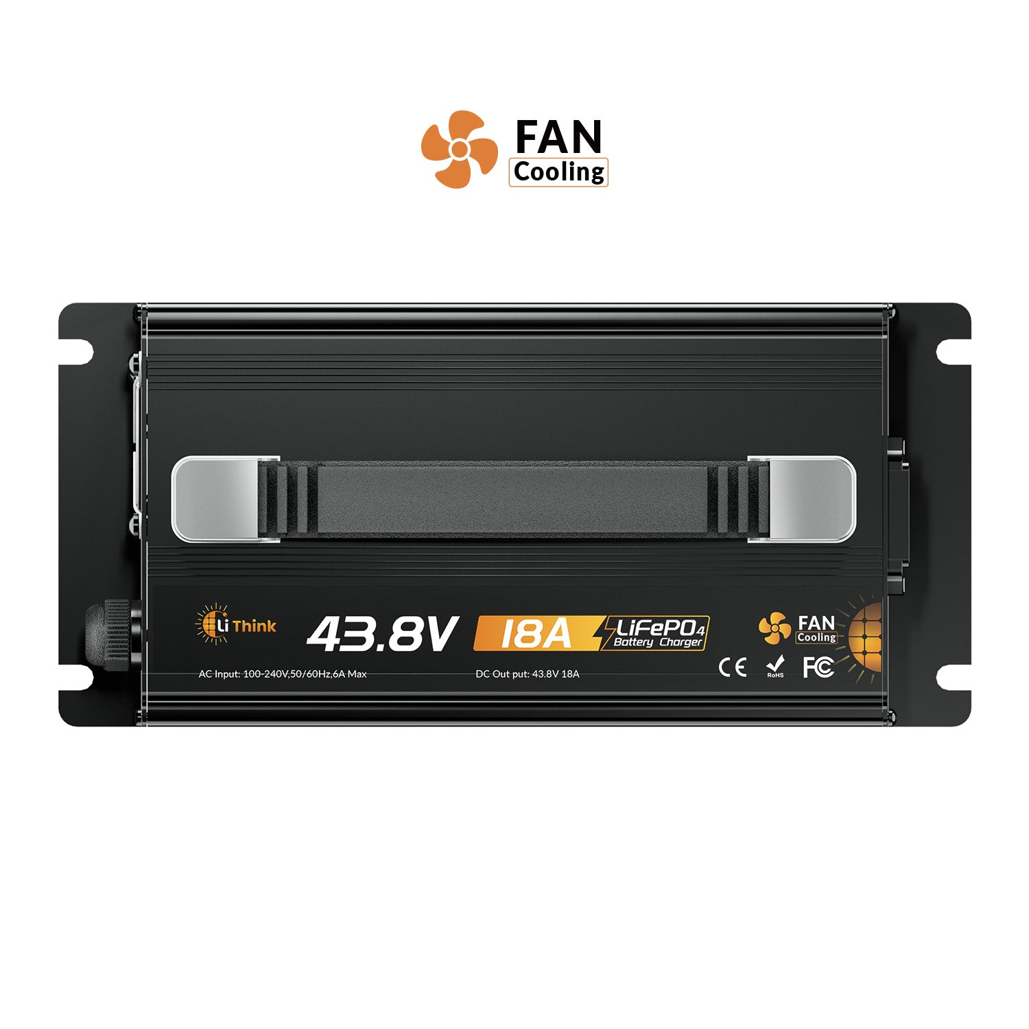 LiThink 43.8V 18A Fan-Cooled LiFePO4 Battery Charger for 36V Lithium Batteries