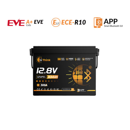 LiThink 12V 334Ah Mini Pro LiFePO4 Battery with EVE LF334 Cells, 300A BMS, Bluetooth & Self-Heating — for RVs, Trolling Motors & Solar