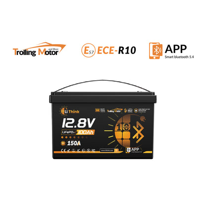 LiThink 12V 100Ah Trolling Motor LiFePO4 Battery with 150A BMS, Bluetooth & Self-Heating