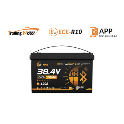 LiThink 36V 50Ah Trolling Motor LiFePO4 Battery with 100A BMS, Bluetooth & Self-Heating