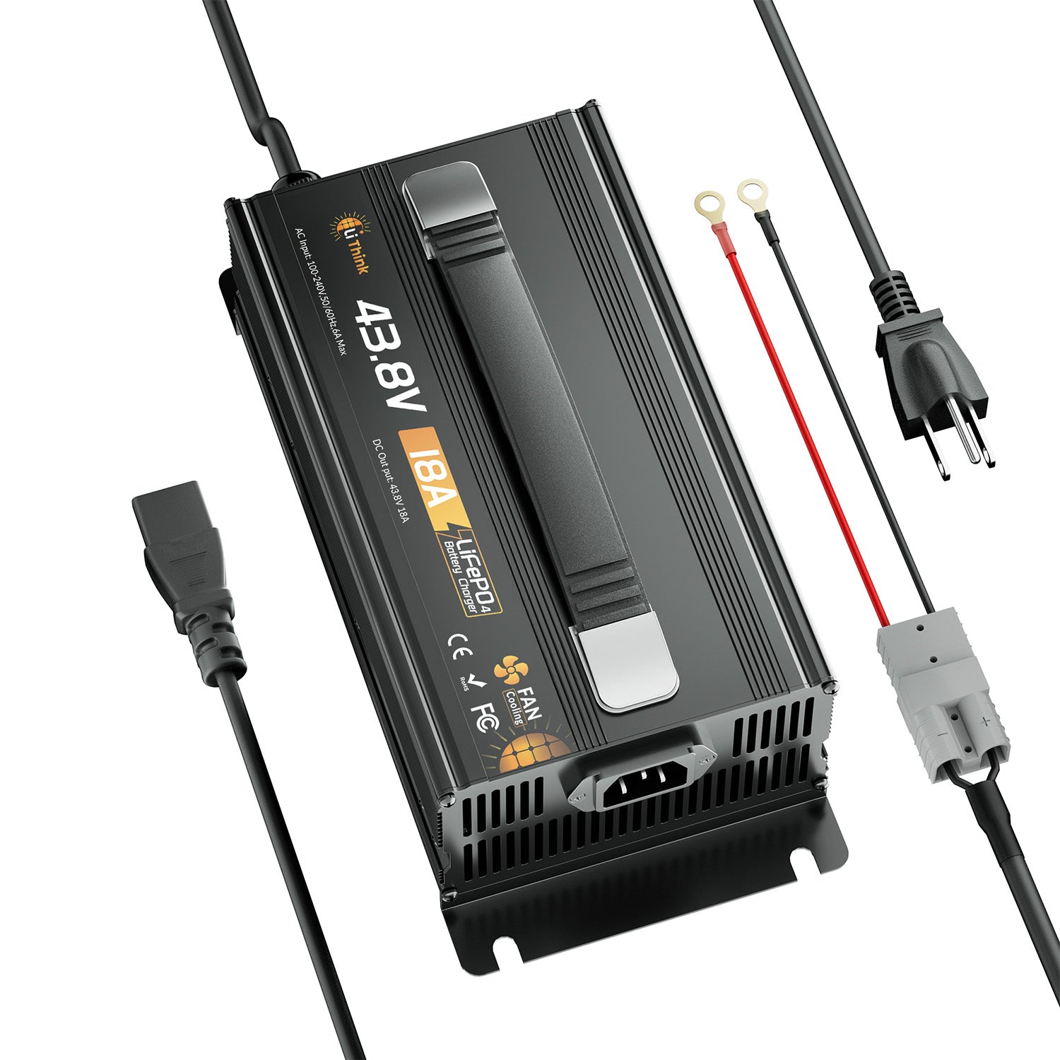 LiThink 43.8V 18A Fan-Cooled LiFePO4 Battery Charger for 36V Lithium Batteries
