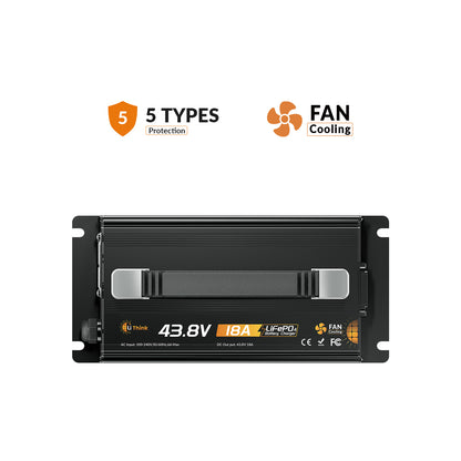 LiThink 43.8V 18A Fan-Cooled LiFePO4 Battery Charger for 36V Lithium Batteries