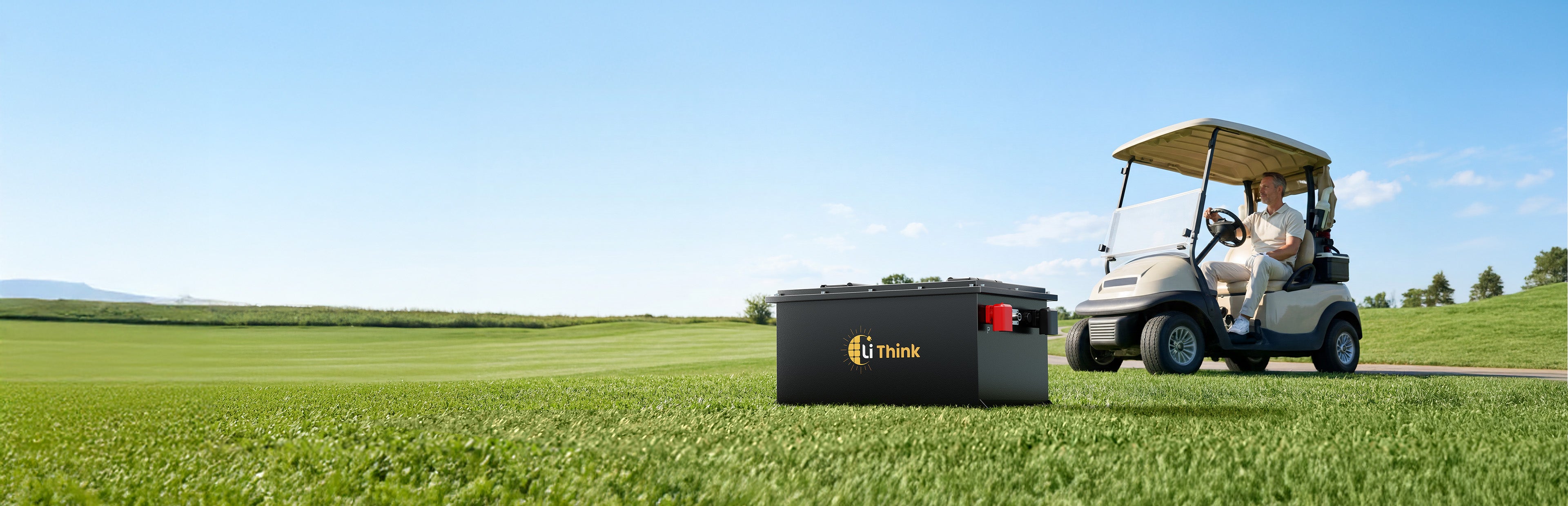 Home slide image: More Range. More Climb. Built for 48V Golf Carts.
