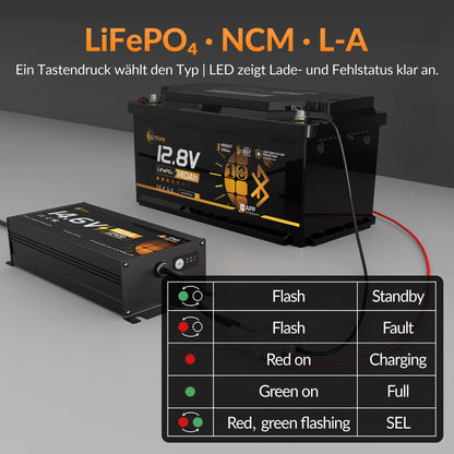 LiThink 14.6V 10A Waterproof Battery Charger — for LiFePO4, NCM & Lead-Acid Batteries